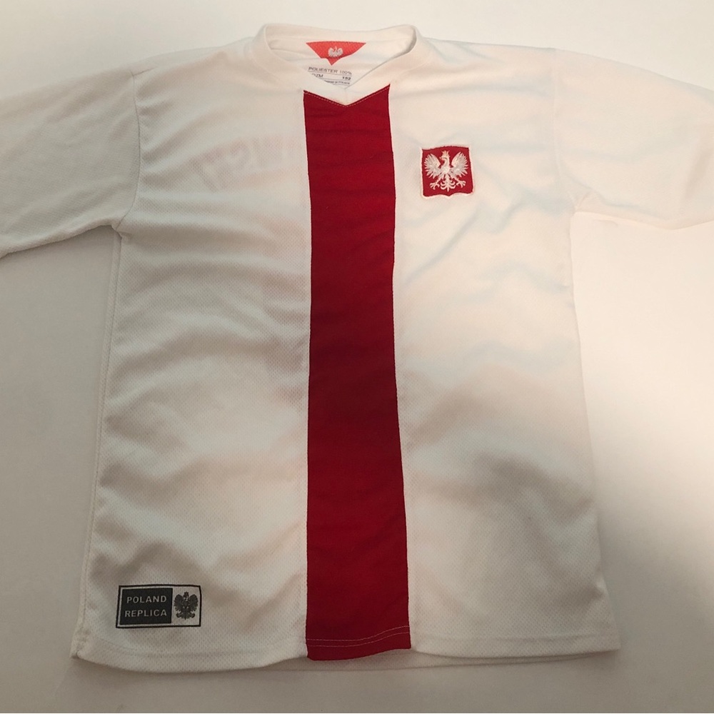 National Polish Jersey with Robert Lewandowski’s name on the back, youth large